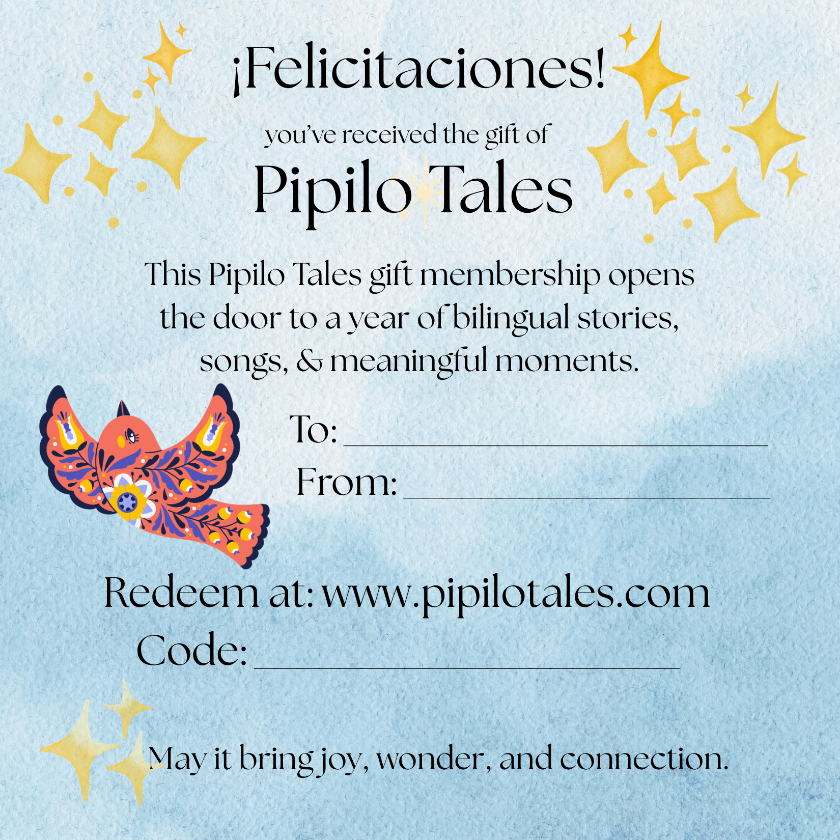 Pipilo Yearly Gift Membership $44